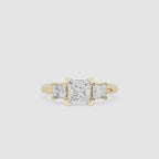 Princess Cut Lab Grown Diamond Three Stone Ring