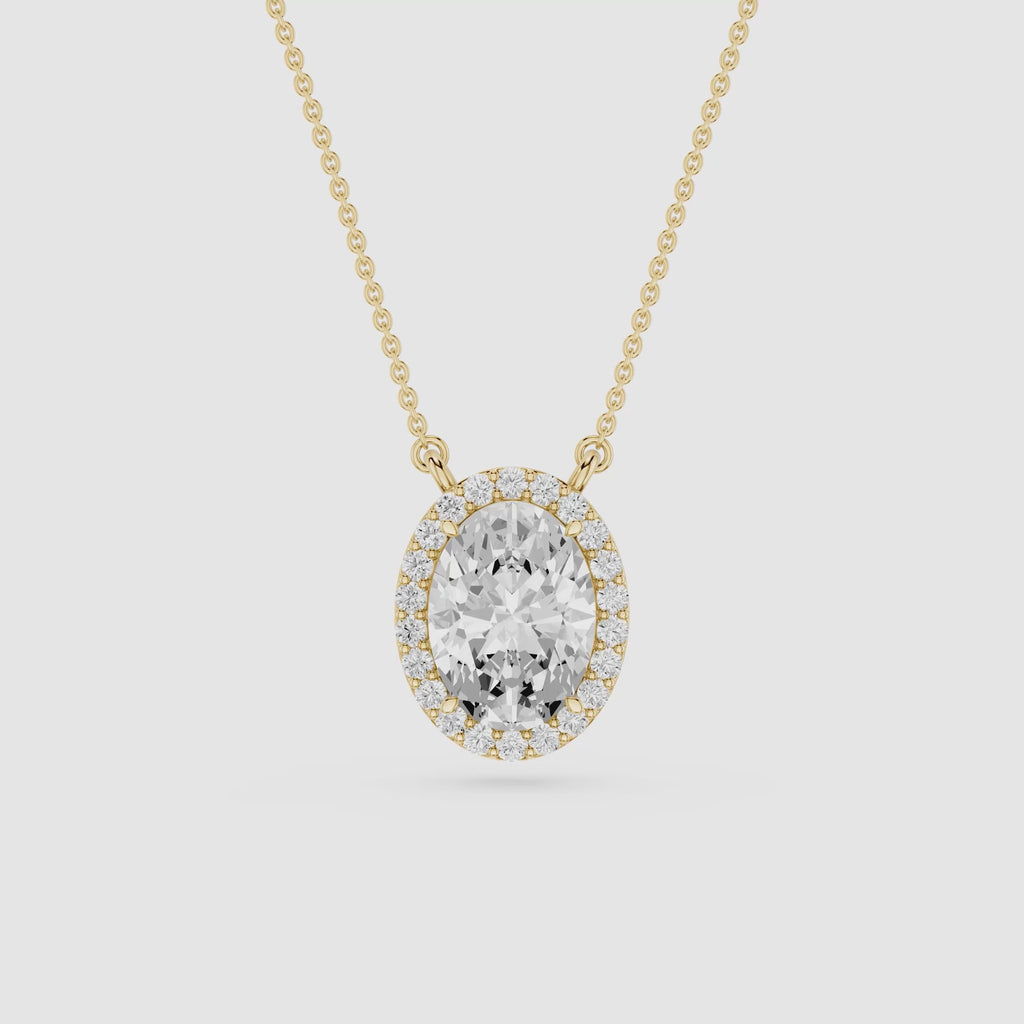 Oval Halo Lab Grown Diamond Pendant