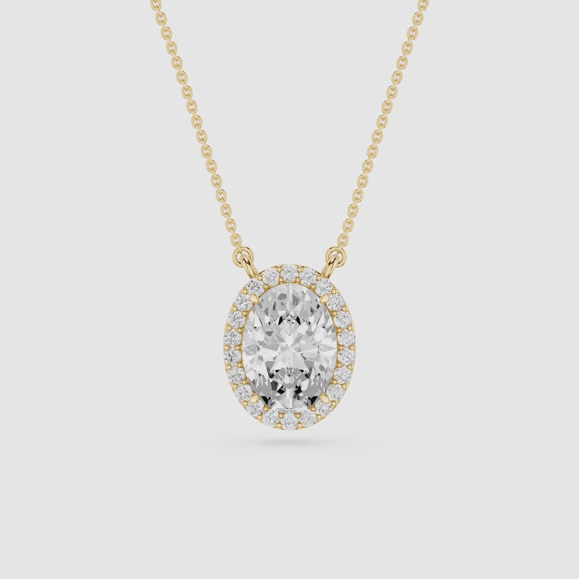 Oval Halo Lab Grown Diamond Pendant