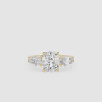 Cushion Cut Lab Grown Diamond Three Stone Ring