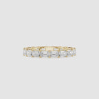 Emerald Cut Lab Grown Diamond Eternity Wedding Band