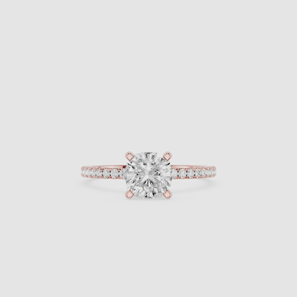 1 Carat Cushion Diamond Engagement Ring