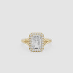 Radiant Cut Lab Grown Diamond Halo Split Shank Ring