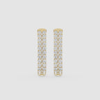 Double Row Lab Grown Diamond Huggie Earrings for Women