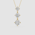 Three Stone Drop Lab Grown Diamond Pendant