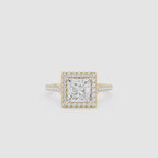Princess Cut Halo Lab Grown Diamond Engagement Ring