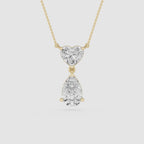 Heart & Pear Diamond Drop Pendant