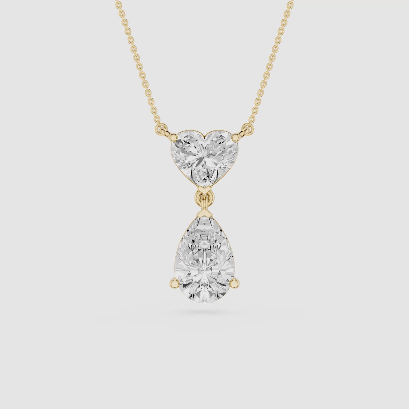 1 Carat Heart & Pear Cut Lab Grown Diamond Drop Pendant 
| mvp:SHARED:02 