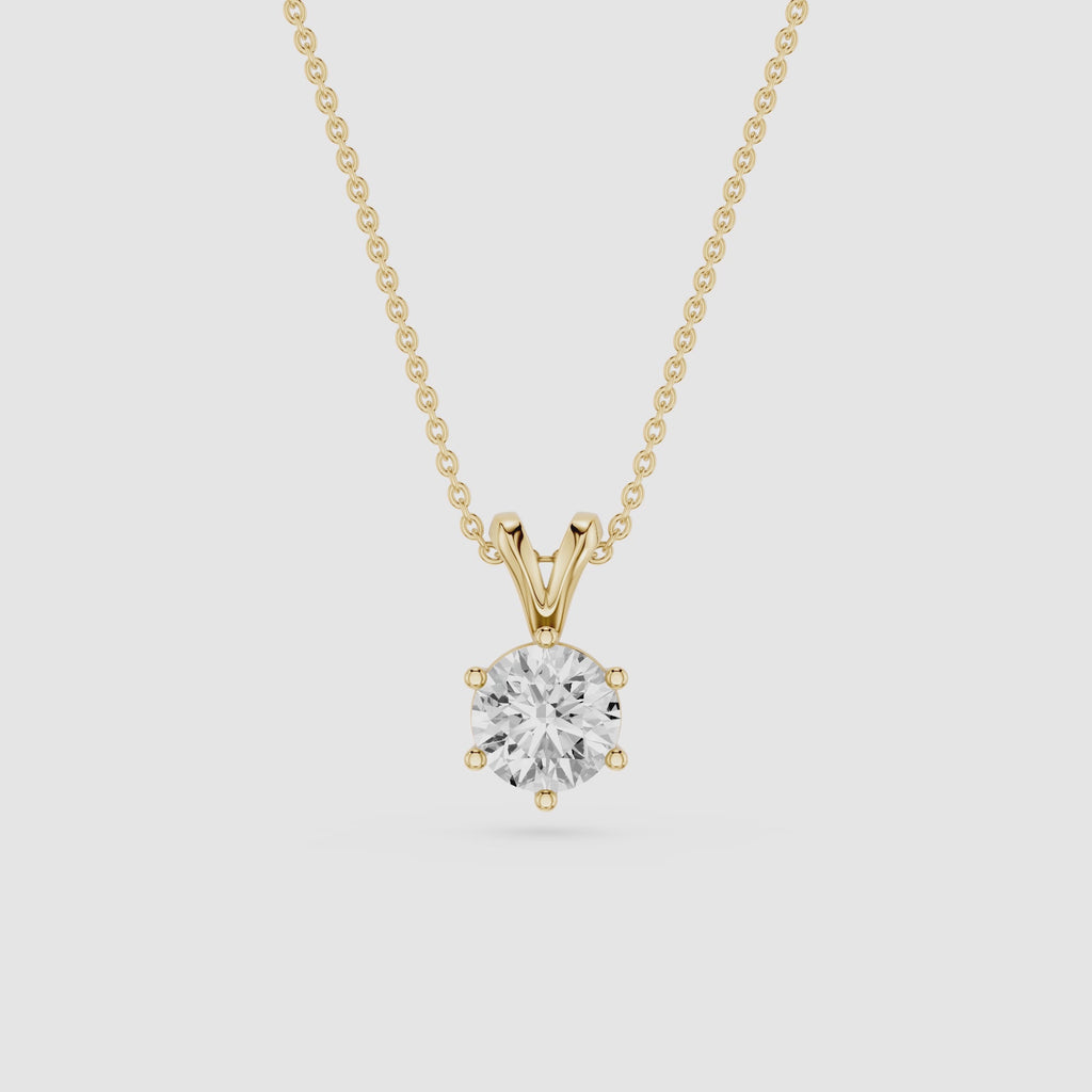 Classic Round Solitaire Lab Grown Diamond Pendant