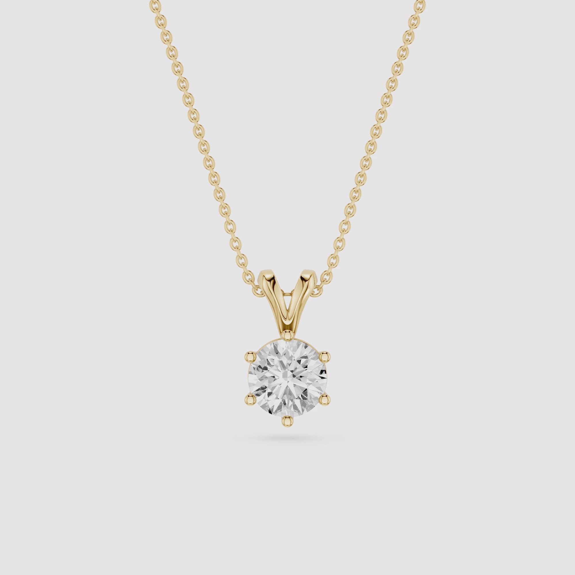 Classic Round Solitaire Lab Grown Diamond Pendant
