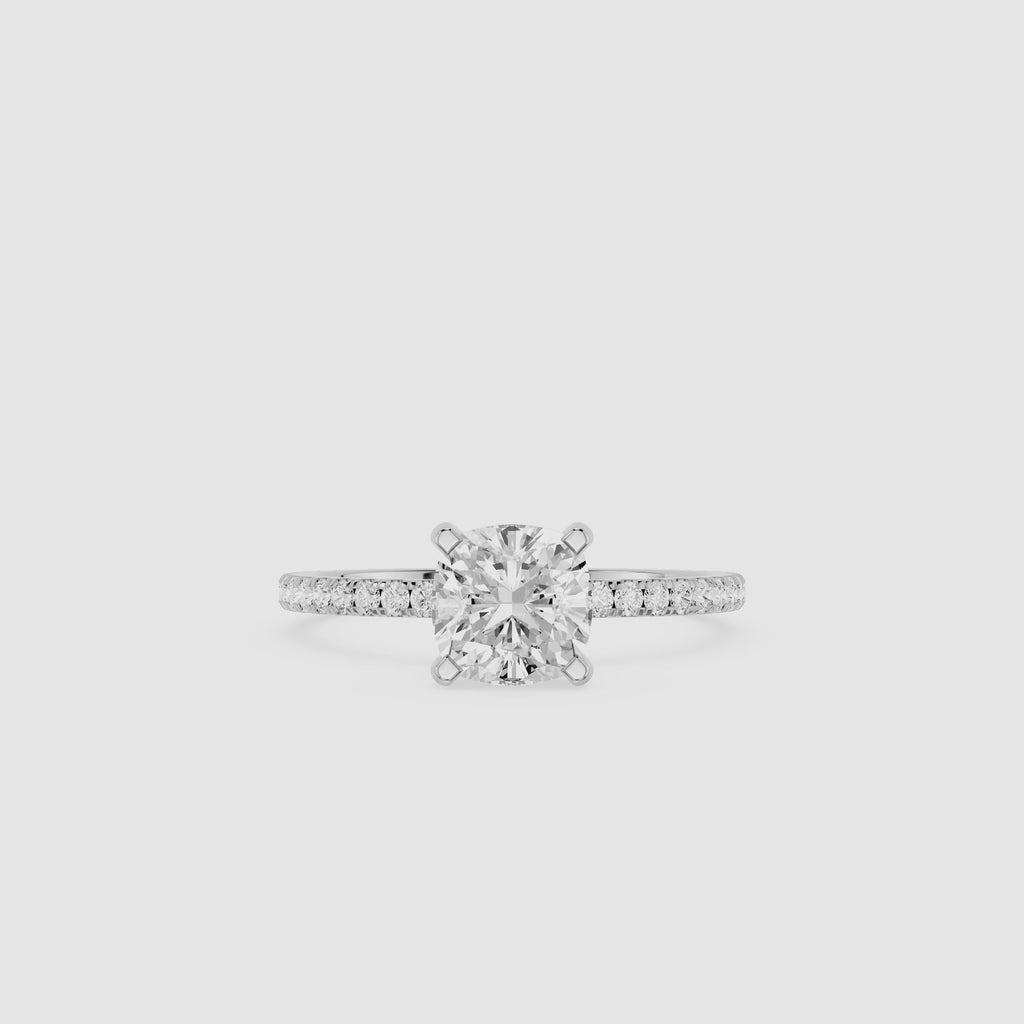 1 Carat Cushion Diamond Engagement Ring