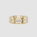 Round Diamond Flush Set Wedding Band