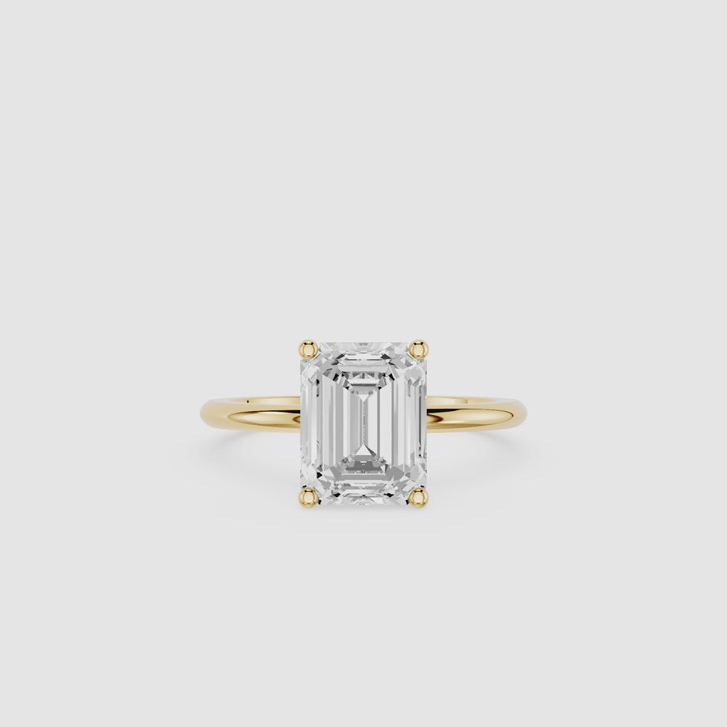 Emerald Cut Lab Grown Diamond Solitaire Engagement Ring