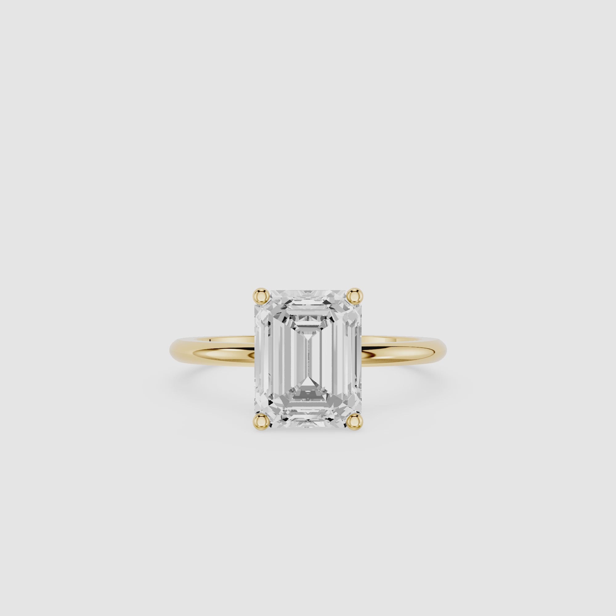 Emerald Cut Lab Grown Diamond Solitaire Engagement Ring