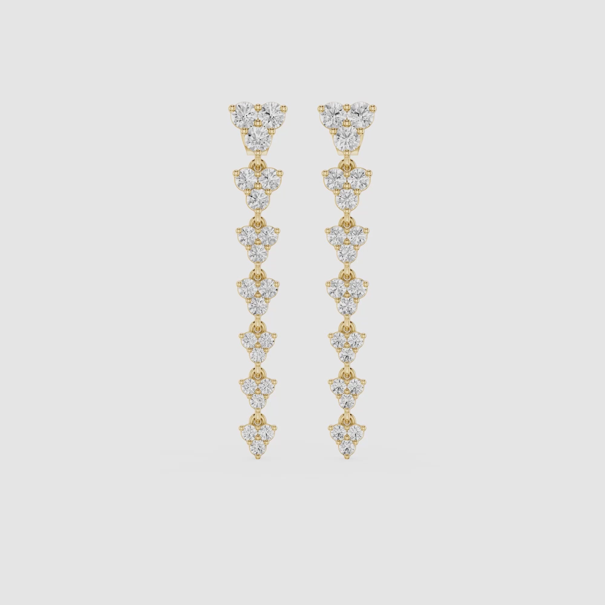 Floral Cluster Lab Grown Diamond Chandelier Earrings