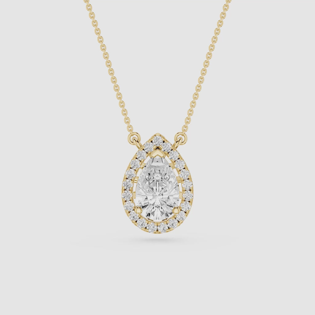 Pear Lab Grown Diamond Halo Pendant