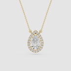 Pear Lab Grown Diamond Halo Pendant