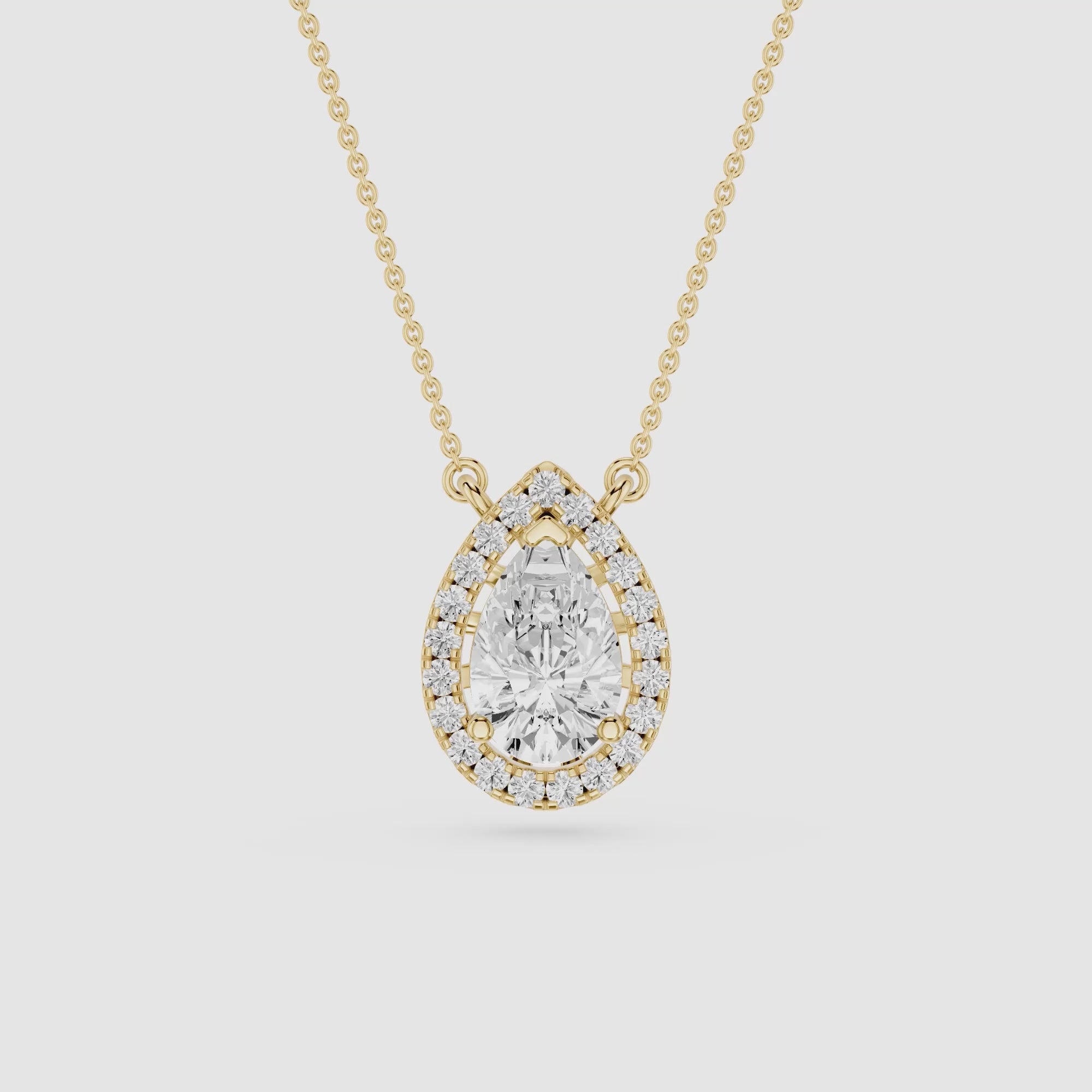 Pear Lab Grown Diamond Halo Pendant
