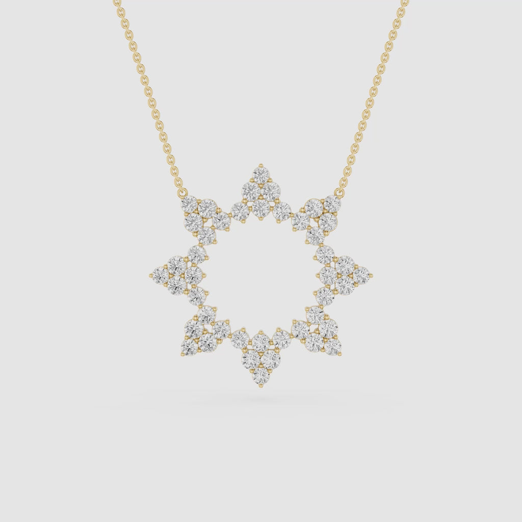 Lab Grown Diamond Open Star Pendant