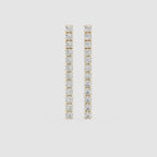 Round Cut Lab Grown Diamond Bar Drop Earrings