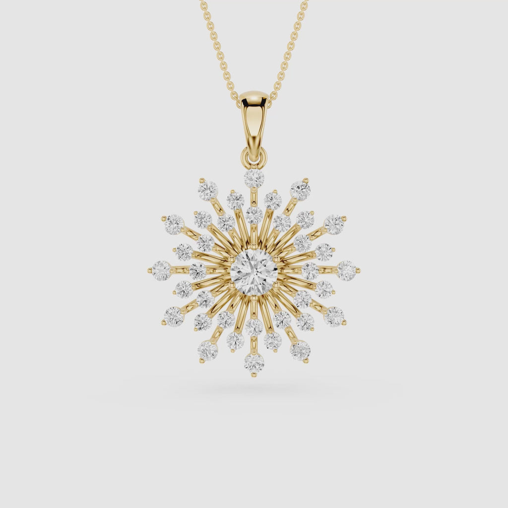 Sunburst Lab Grown Diamond Pendant for Women