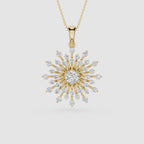 Sunburst Lab Grown Diamond Pendant for Women