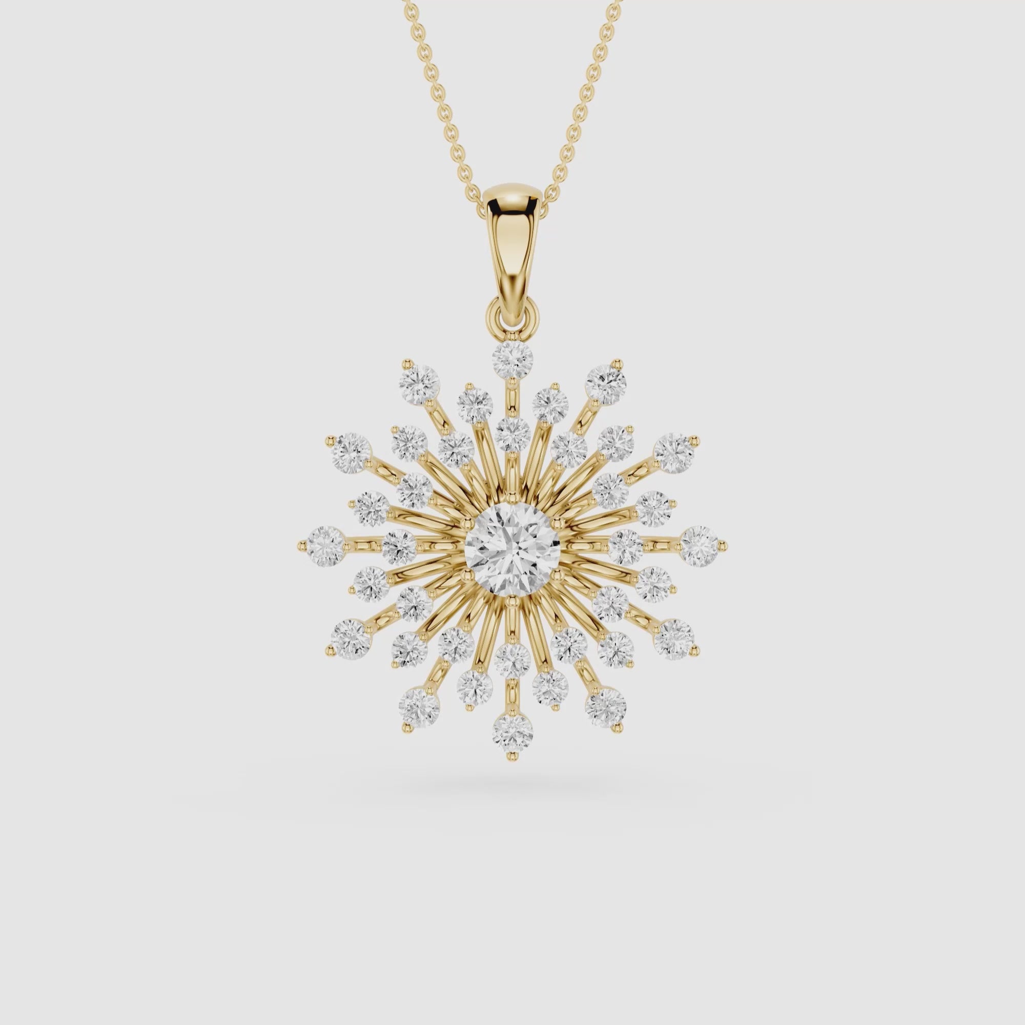 Sunburst Lab Grown Diamond Pendant for Women