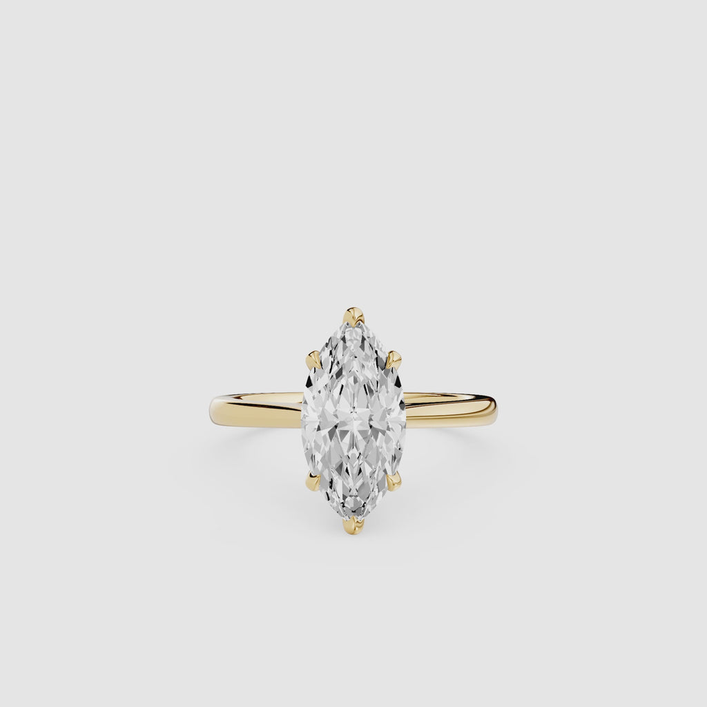 Marquise Cut Lab Grown Diamond Solitaire Engagement Ring