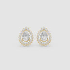 Pear Lab Diamond Halo Stud Earrings