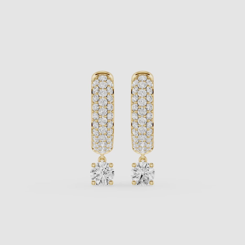 Diamond Drop Huggie Earrings with Lab Grown Diamonds