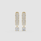 Diamond Drop Huggie Earrings with Lab Grown Diamonds