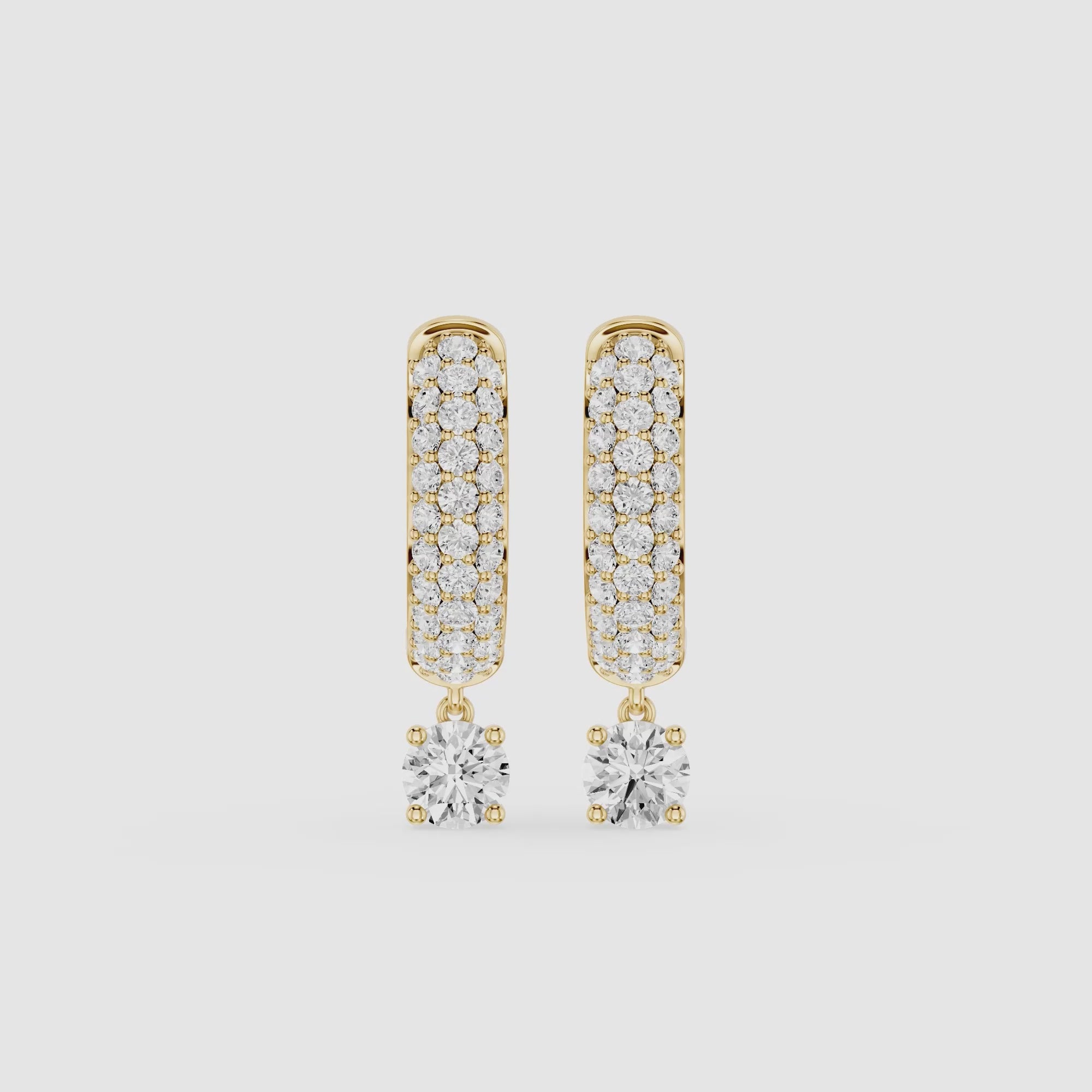 Diamond Drop Huggie Earrings with Lab Grown Diamonds