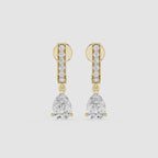Pear Shape Lab Grown Diamond Drop Earrings for Women