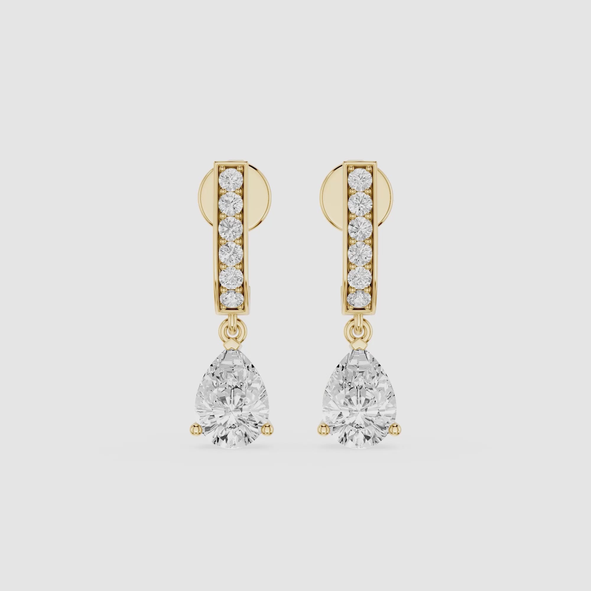 Pear Shape Lab Grown Diamond Drop Earrings for Women