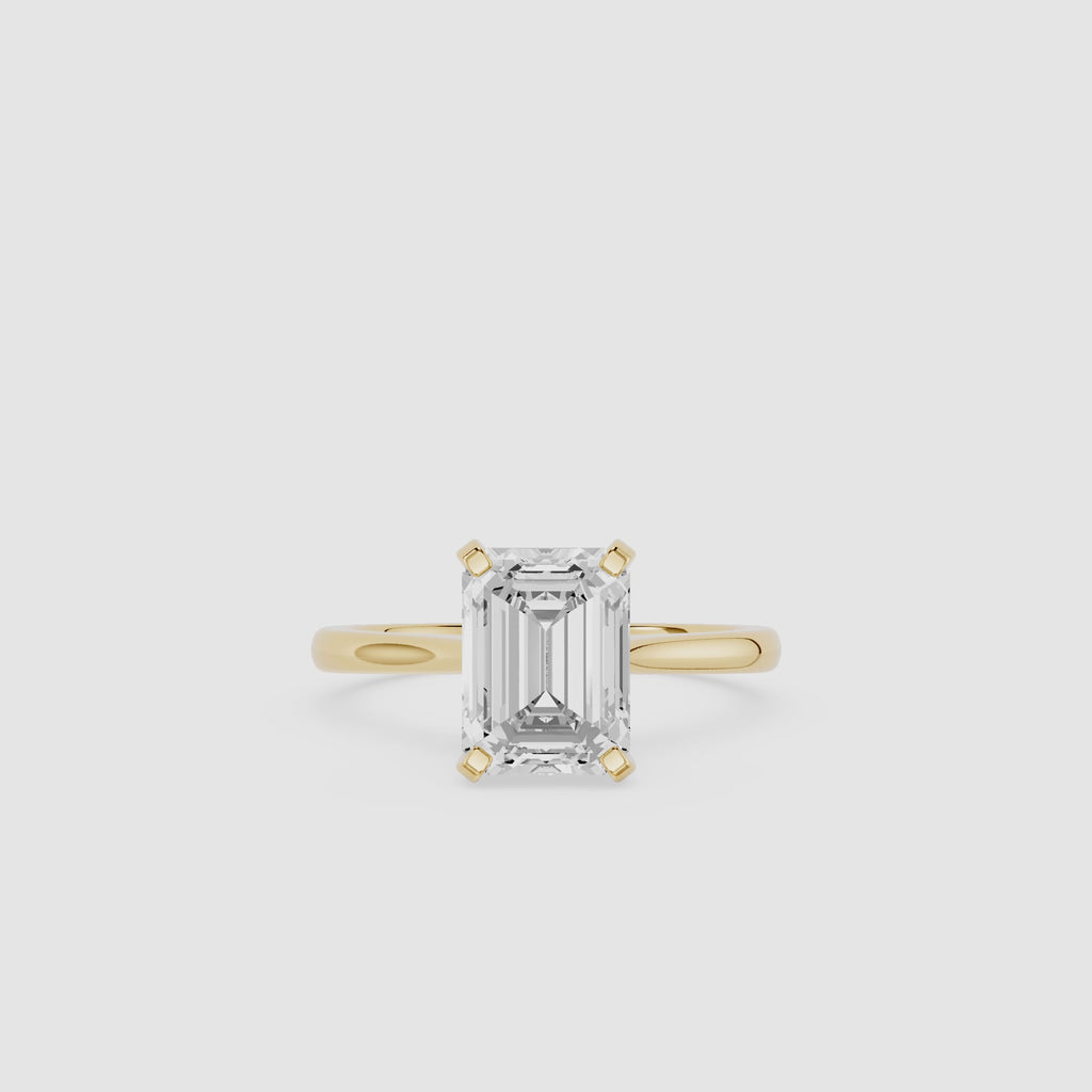 Emerald Cut Lab Grown Diamond Solitaire Engagement Ring