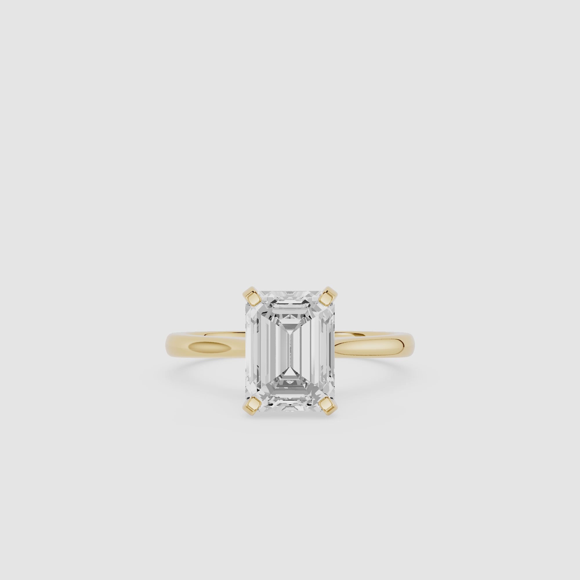 Emerald Cut Lab Grown Diamond Solitaire Engagement Ring