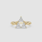 Trillion Cut Diamond Geometric Statement Ring