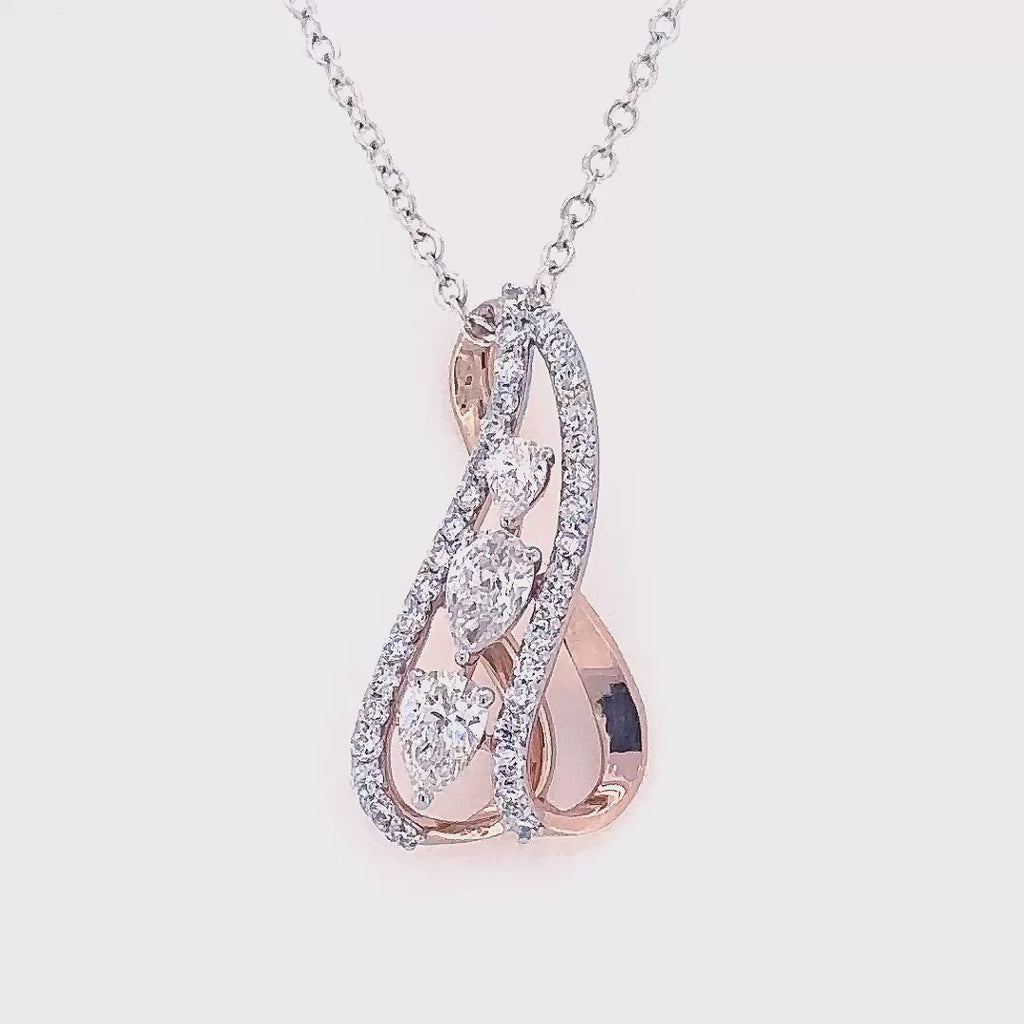 1 Carat Pear Shaped Lab Diamond Classic Twisted Pendant