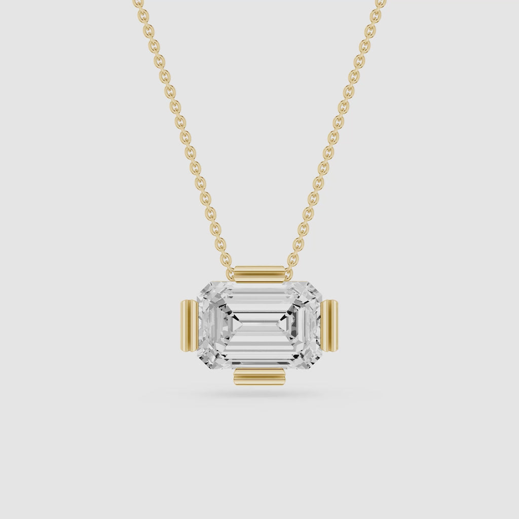 Emerald Cut Lab Grown Diamond Solitaire Pendant