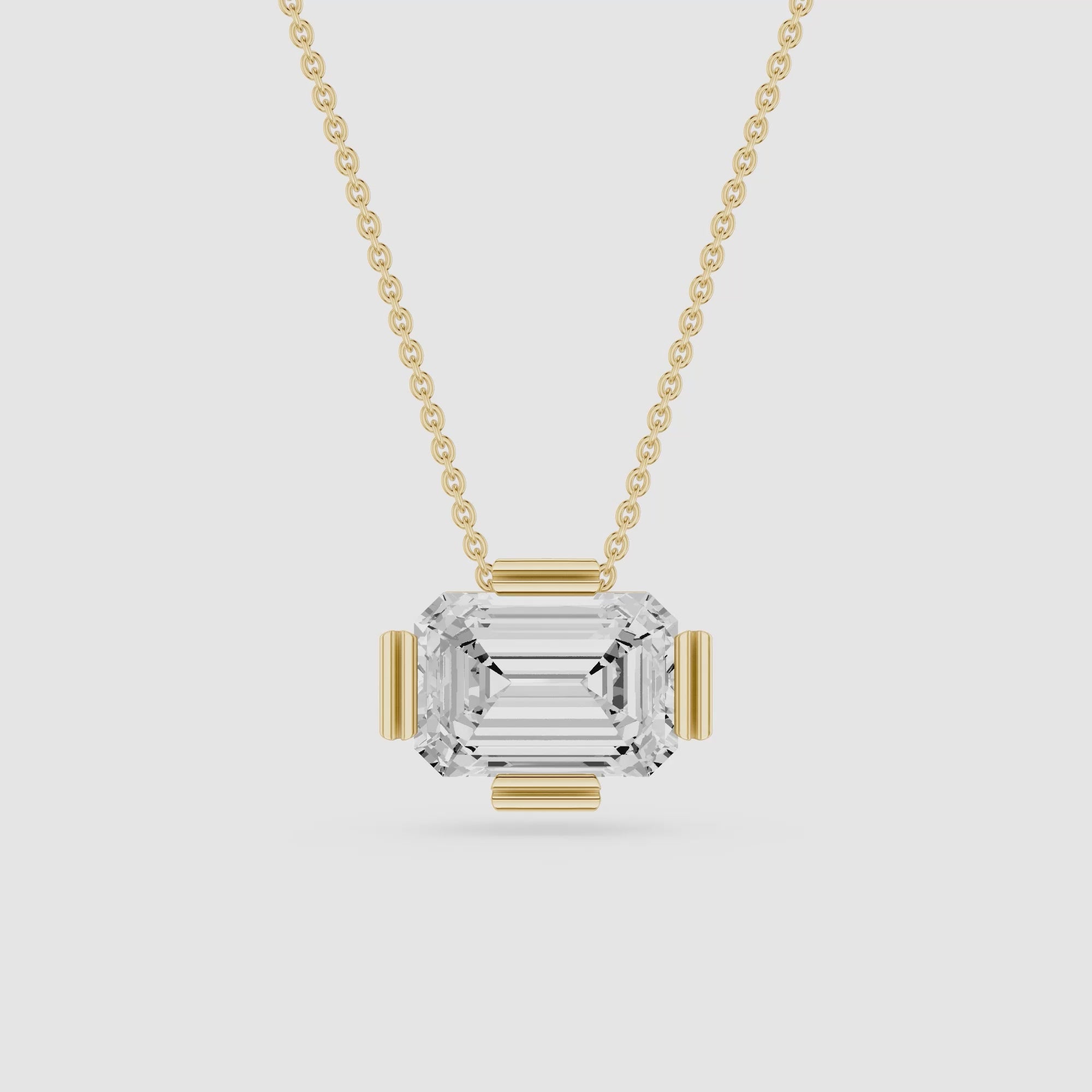 Emerald Cut Lab Grown Diamond Solitaire Pendant