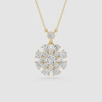 Round Lab Grown Diamond Cluster Pendant
