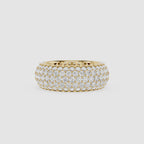 Five Row Round Diamond Pavé Diamond Ring