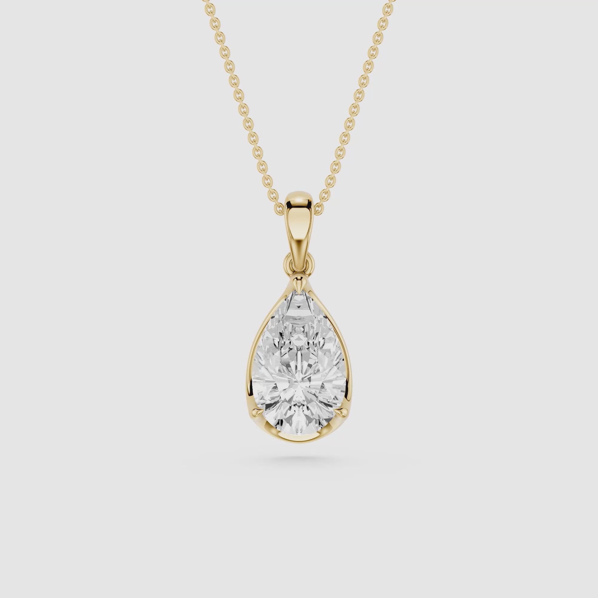 Pear Cut Lab Grown Diamond Solitaire Pendant