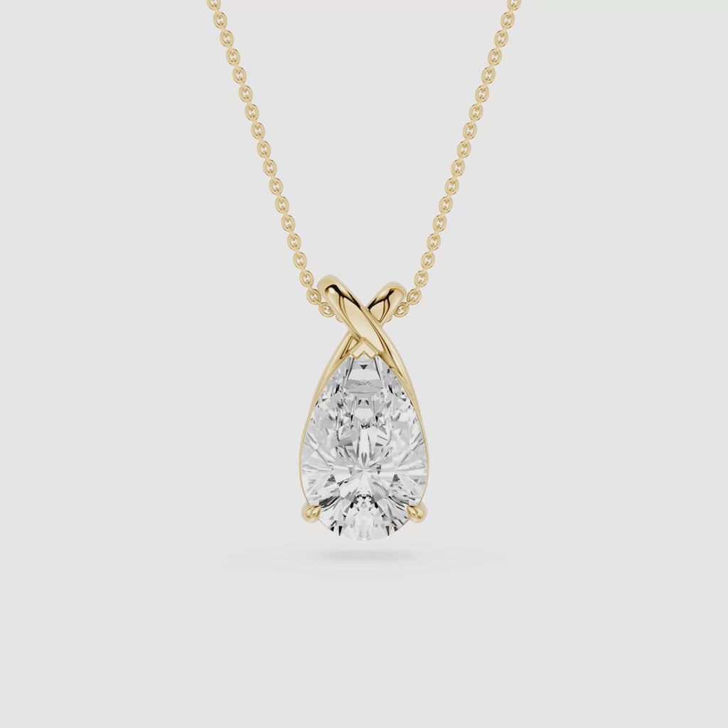 Pear Cut Lab Grown Diamond Twist Pendant