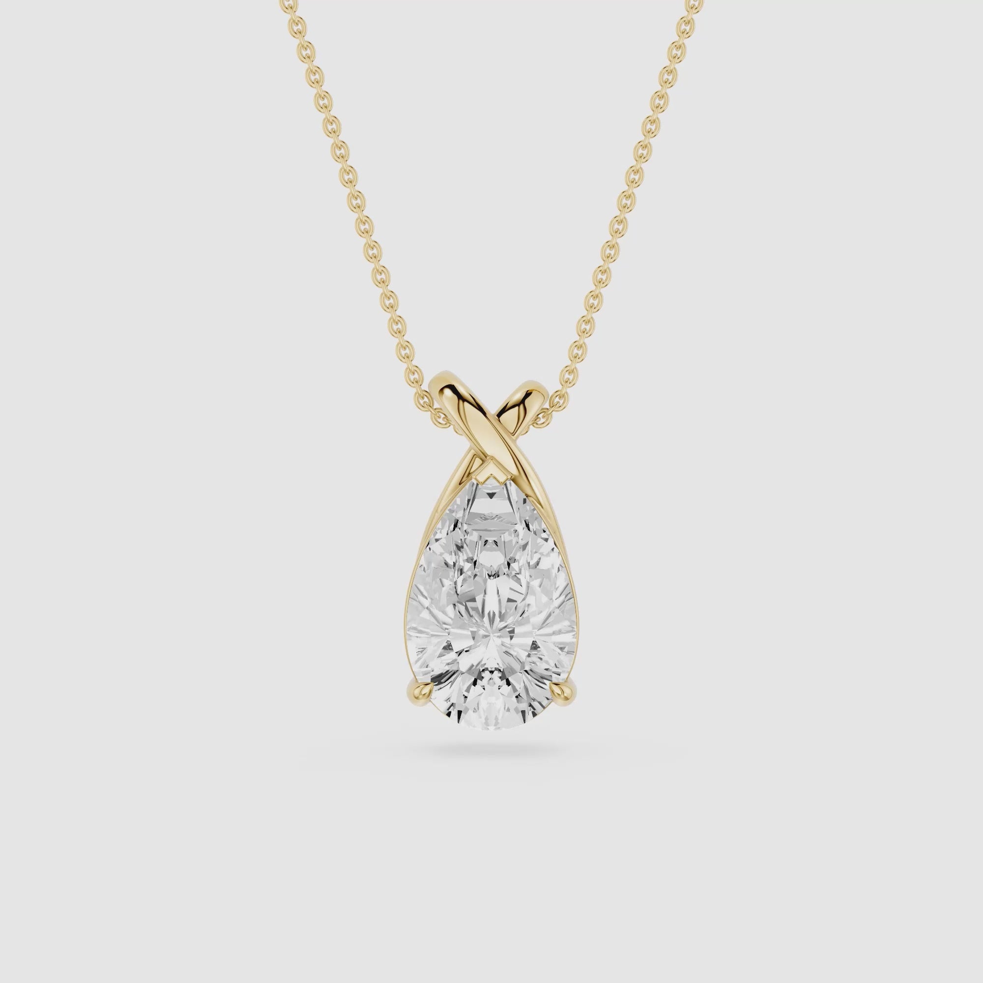 Pear Cut Lab Grown Diamond Twist Pendant
