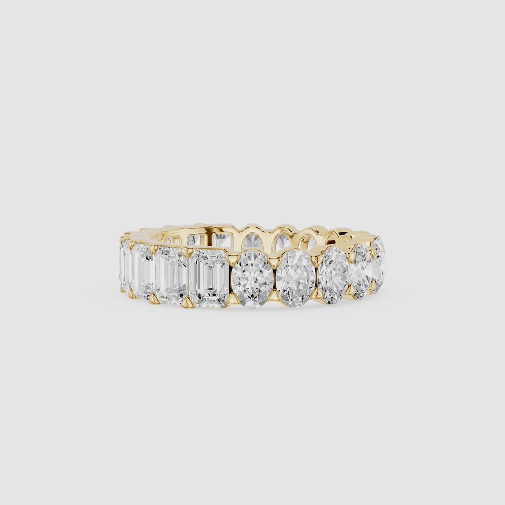 Emerald & Oval Lab Grown Diamond Eternity Band