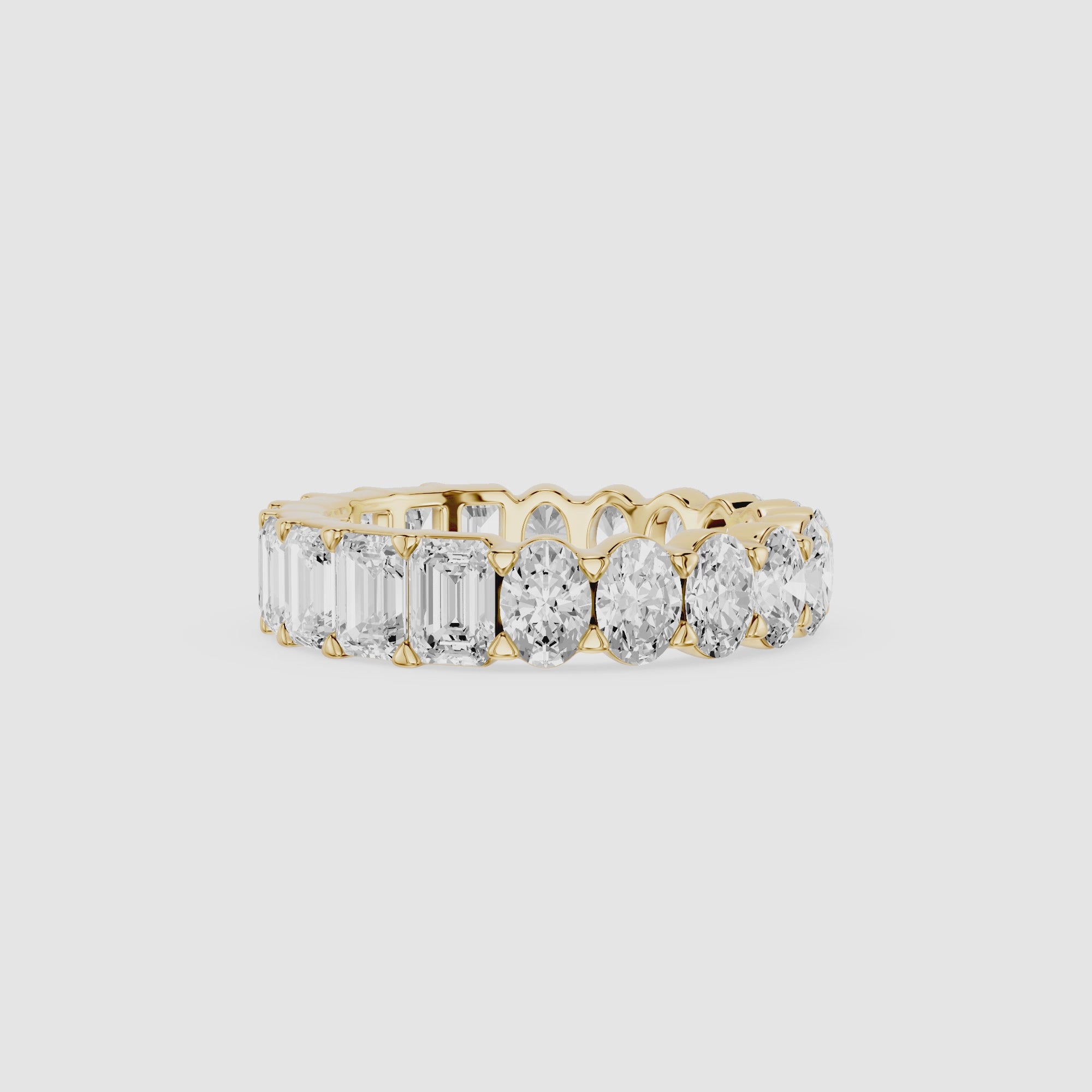 Emerald & Oval Lab Grown Diamond Eternity Band