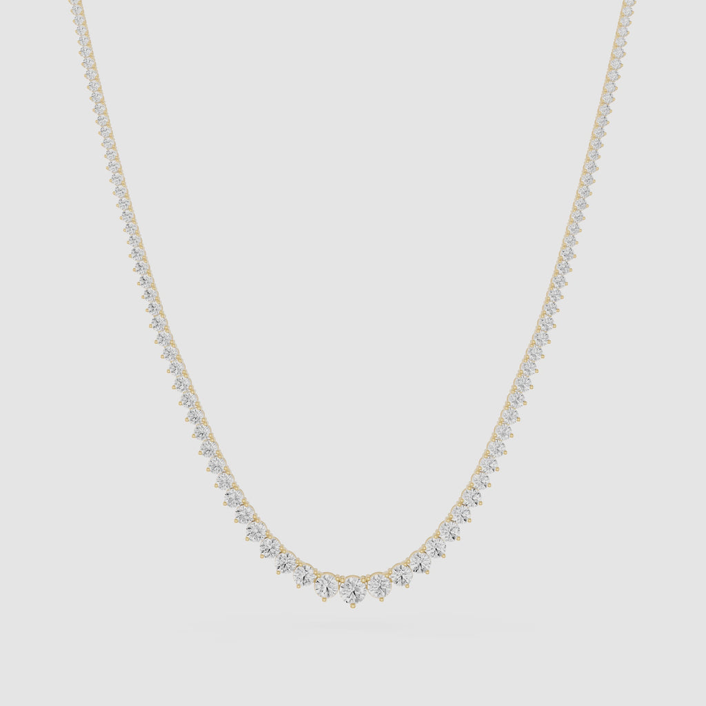 Graduated Round Cut Lab Grown Diamond Tennis Necklace