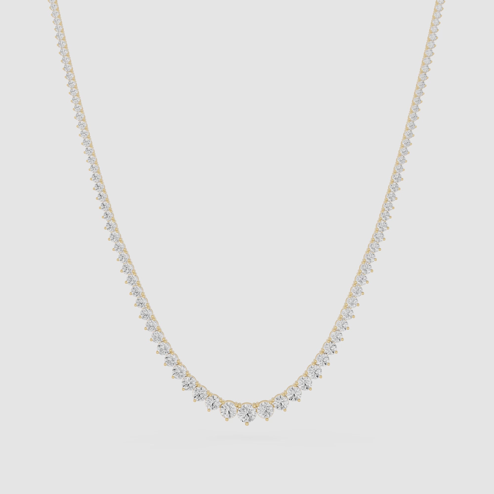 Graduated Round Cut Lab Grown Diamond Tennis Necklace
