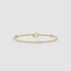 Lab Grown Emerald Cut Diamond Tennis Bangle Bracelet